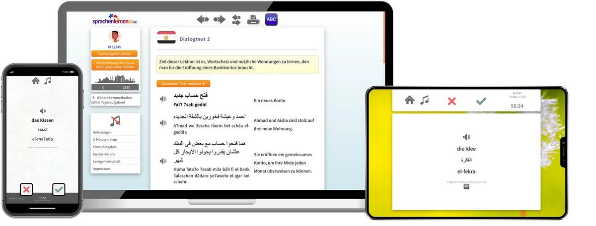 Sprachenlernen24 Online-Sprachkurs Ägyptisch Screenshot