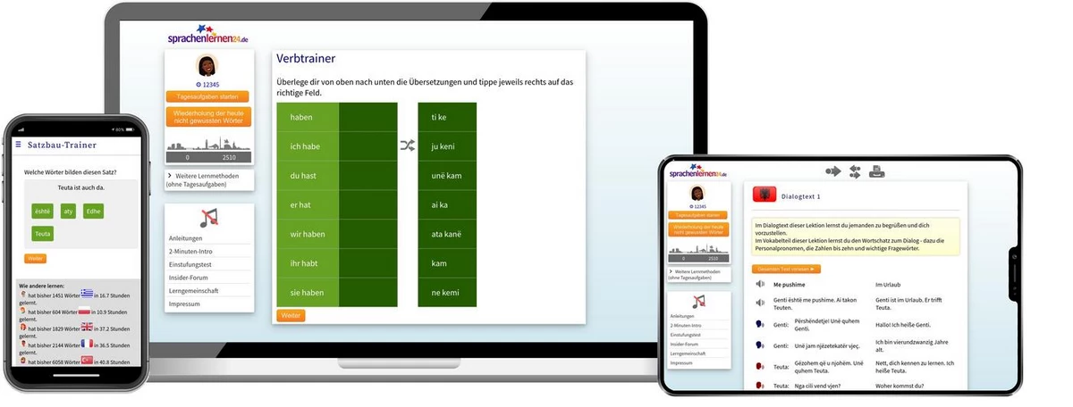 Sprachenlernen24 Online-Sprachkurs Albanisch Screenshot