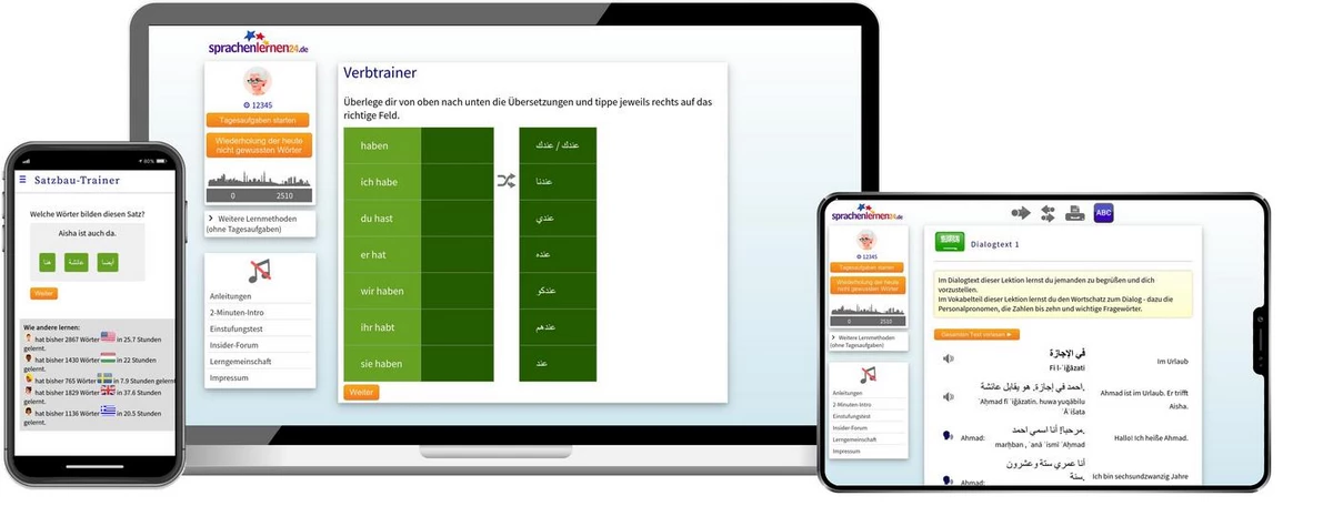 Sprachenlernen24 Online-Sprachkurs Arabisch Screenshot