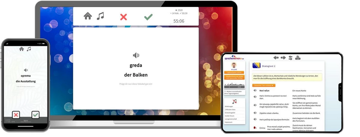 Sprachenlernen24 Online-Sprachkurs Bosnisch Screenshot