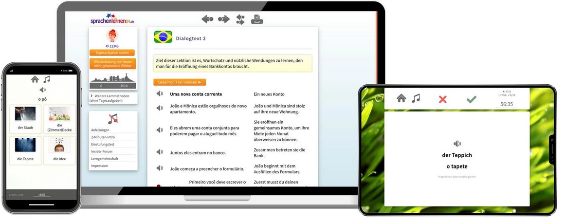 Sprachenlernen24 Online-Sprachkurs Brasilianisch Screenshot