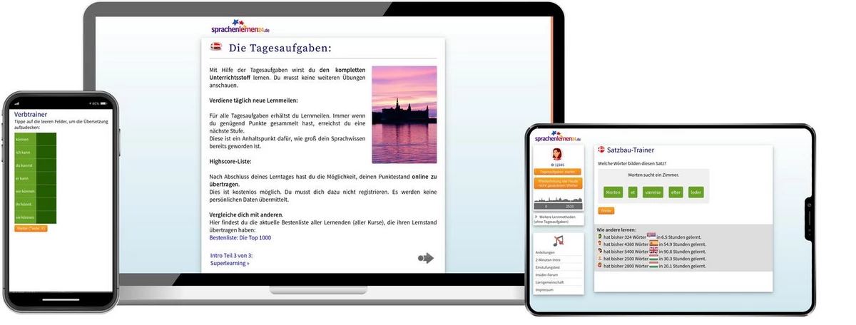 Sprachenlernen24 Online-Sprachkurs Dänisch Screenshot