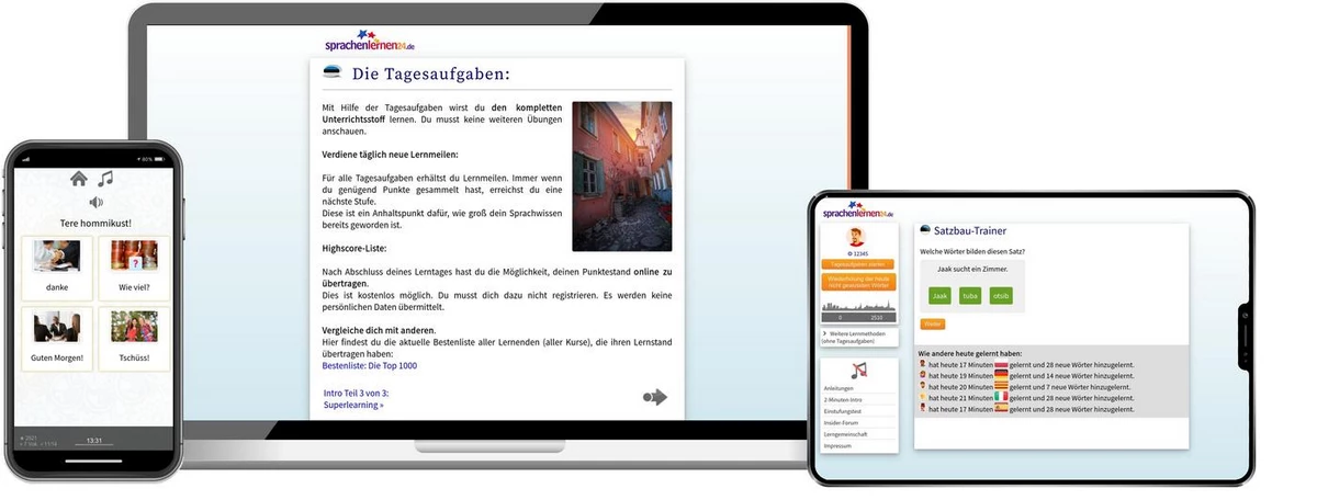 Sprachenlernen24 Online-Sprachkurs Estnisch Screenshot