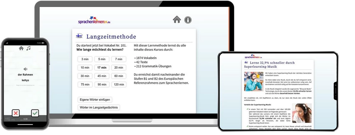 Sprachenlernen24 Online-Sprachkurs Finnisch Screenshot