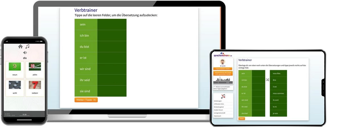 Sprachenlernen24 Online-Sprachkurs Französisch Screenshot