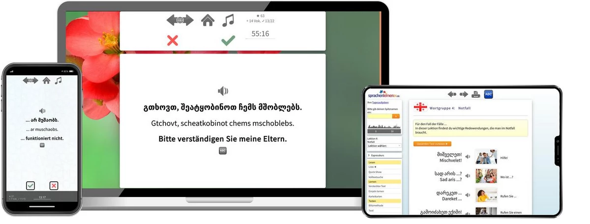 Sprachenlernen24 Online-Sprachkurs Georgisch Screenshot