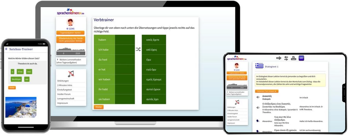 Sprachenlernen24 Online-Sprachkurs Griechisch Screenshot