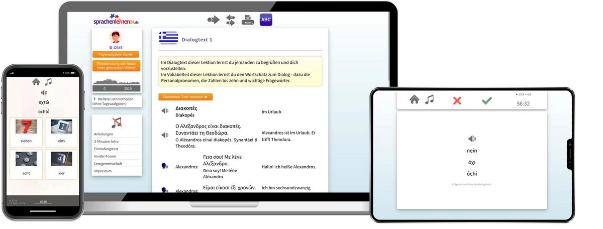 Sprachenlernen24 Online-Sprachkurs Griechisch Screenshot