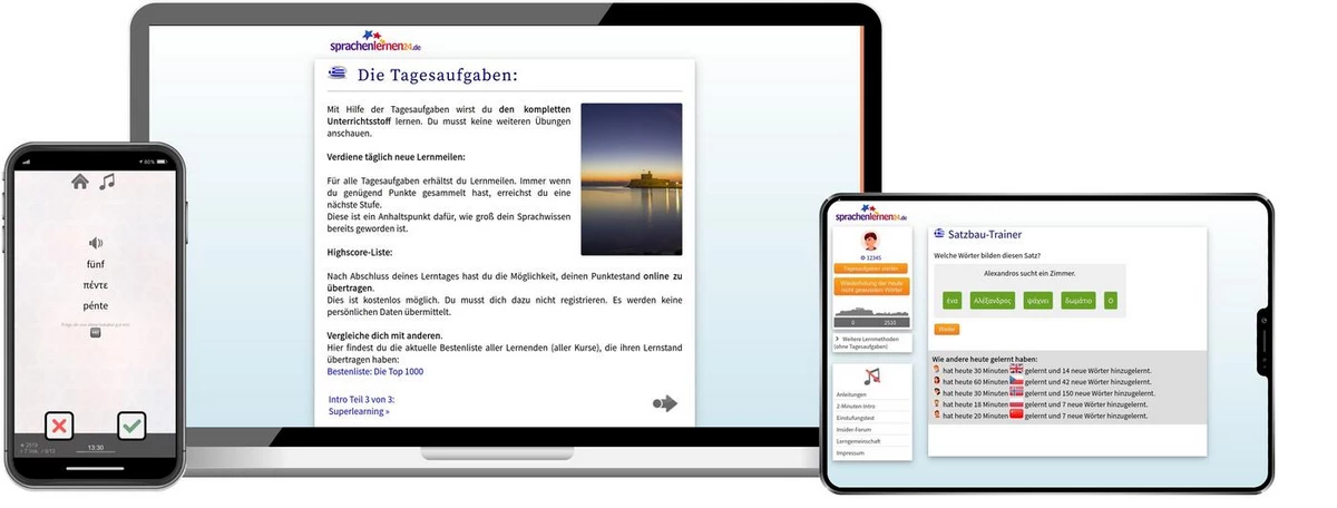 Sprachenlernen24 Online-Sprachkurs Griechisch Screenshot