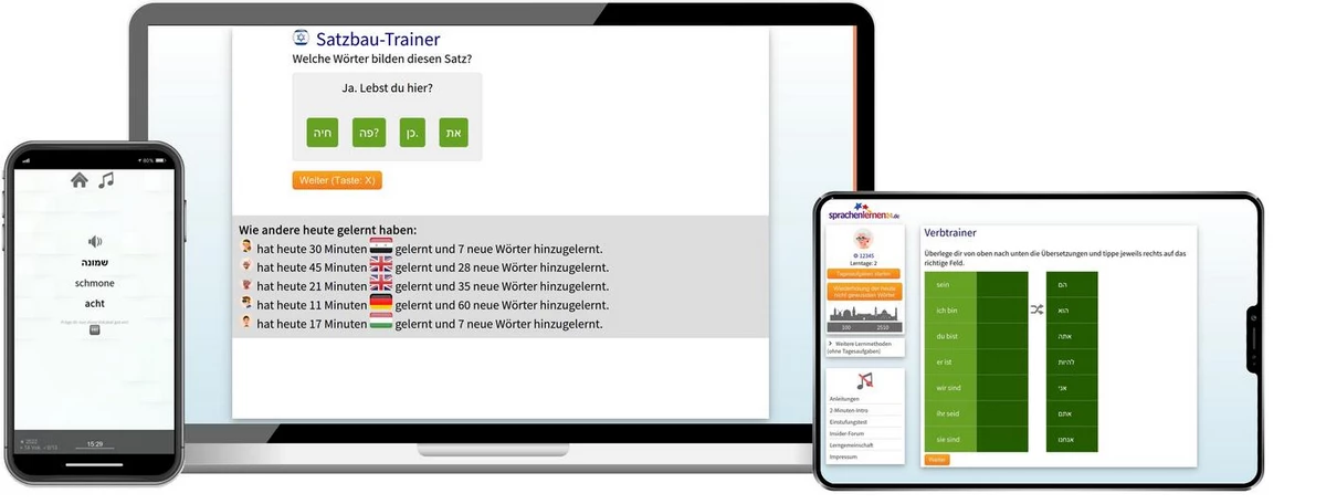 Sprachenlernen24 Online-Sprachkurs Hebräisch Screenshot