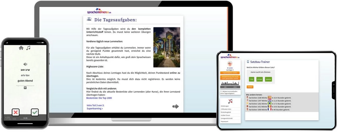Sprachenlernen24 Online-Sprachkurs Hebräisch Screenshot