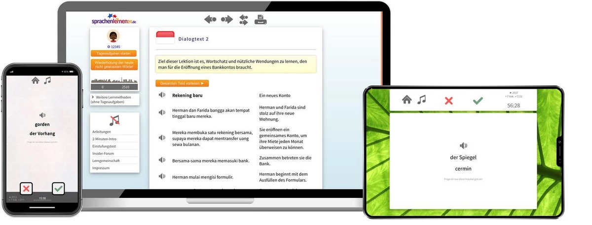 Sprachenlernen24 Online-Sprachkurs Indonesisch Screenshot