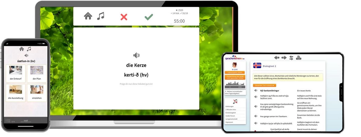 Sprachenlernen24 Online-Sprachkurs Isländisch Screenshot