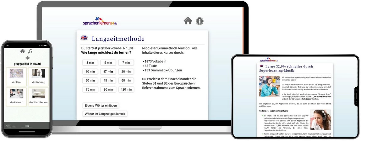Sprachenlernen24 Online-Sprachkurs Isländisch Screenshot