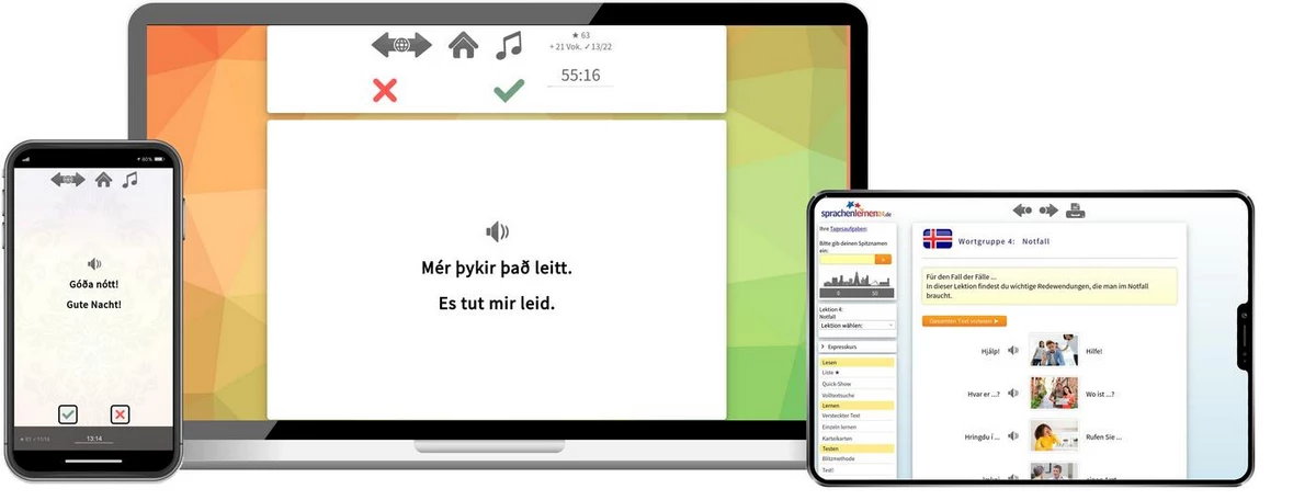 Sprachenlernen24 Online-Sprachkurs Isländisch Screenshot