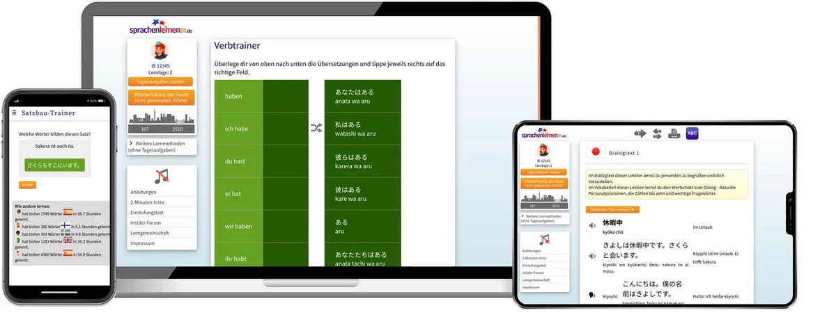 Sprachenlernen24 Online-Sprachkurs Japanisch Screenshot