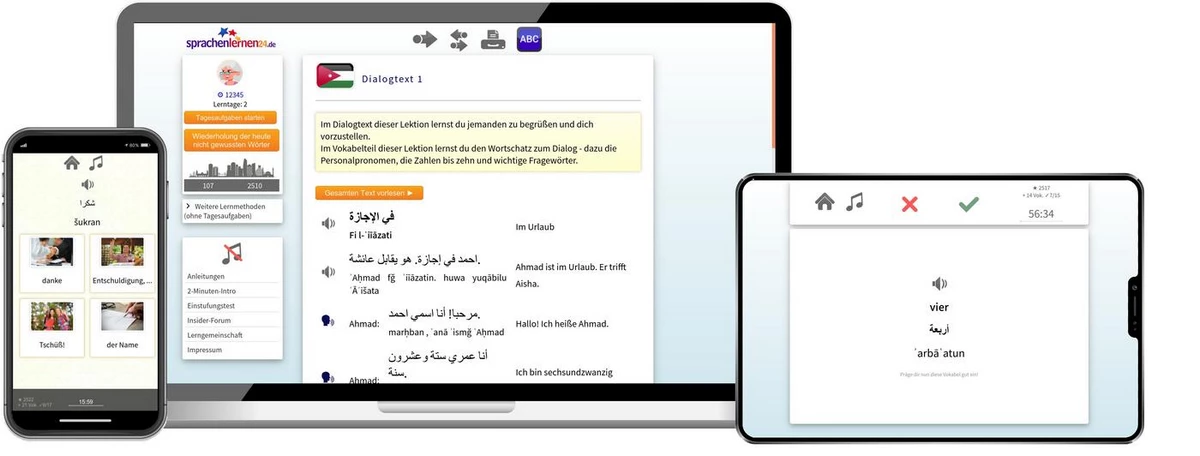 Sprachenlernen24 Online-Sprachkurs Jordanisch Screenshot