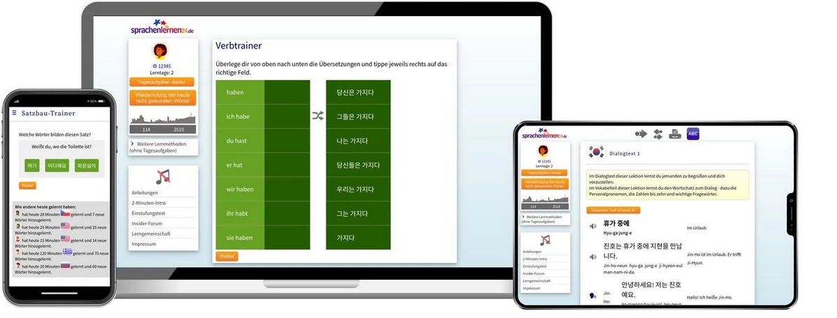 Sprachenlernen24 Online-Sprachkurs Koreanisch Screenshot