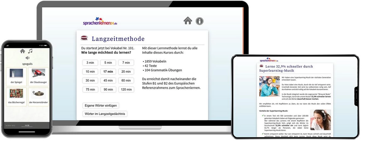 Sprachenlernen24 Online-Sprachkurs Lettisch Screenshot