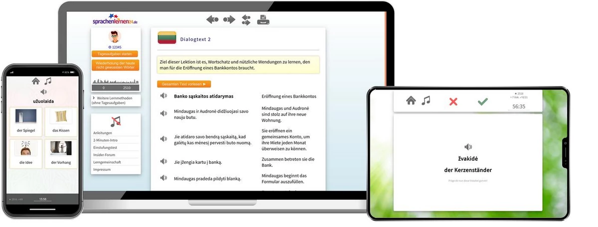Sprachenlernen24 Online-Sprachkurs Litauisch Screenshot