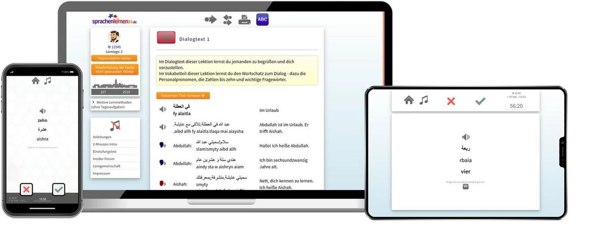 Sprachenlernen24 Online-Sprachkurs Marokkanisch Screenshot