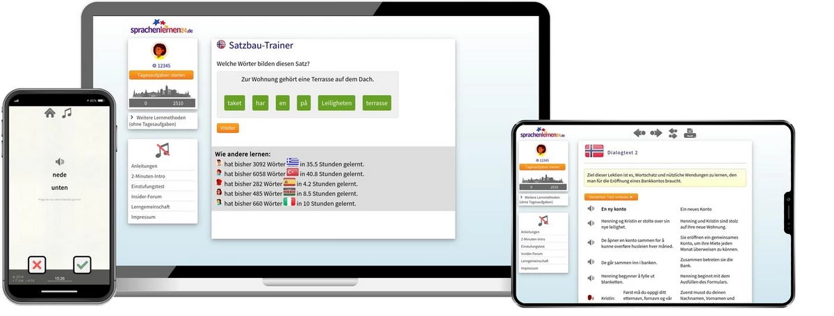 Sprachenlernen24 Online-Sprachkurs Norwegisch Screenshot
