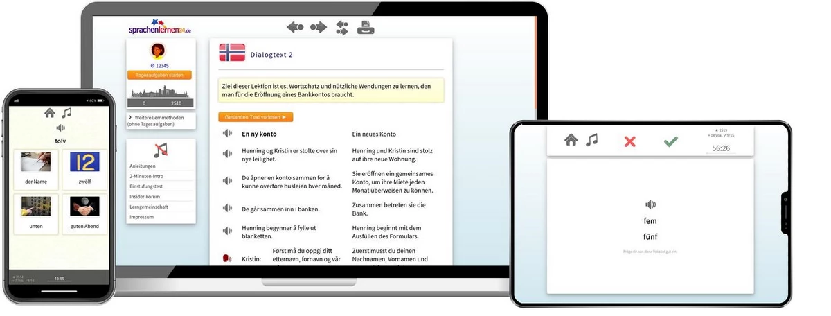 Sprachenlernen24 Online-Sprachkurs Norwegisch Screenshot
