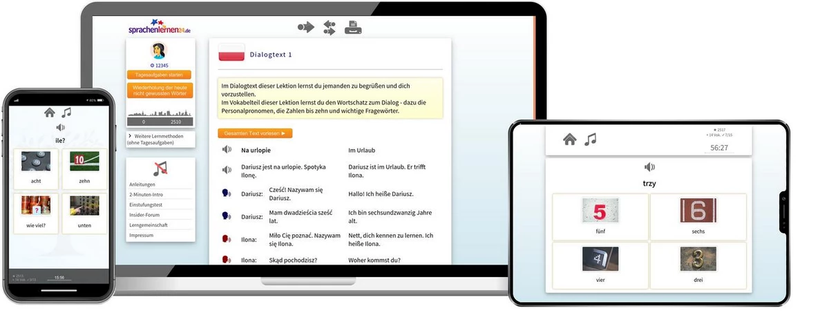 Sprachenlernen24 Online-Sprachkurs Polnisch Screenshot