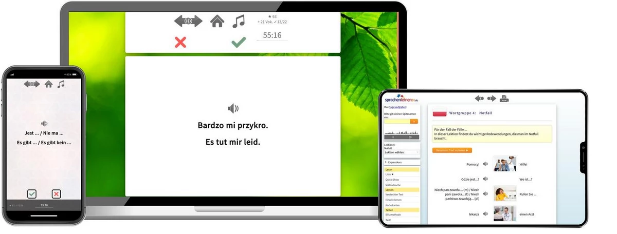 Sprachenlernen24 Online-Sprachkurs Polnisch Screenshot