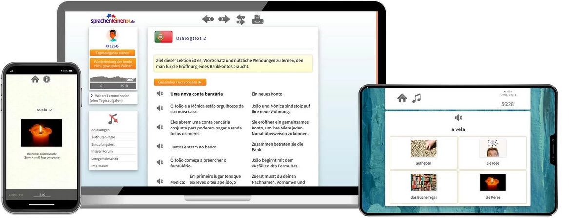 Sprachenlernen24 Online-Sprachkurs Portugiesisch Screenshot