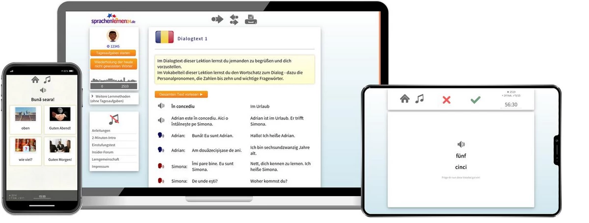 Sprachenlernen24 Online-Sprachkurs Rumänisch Screenshot