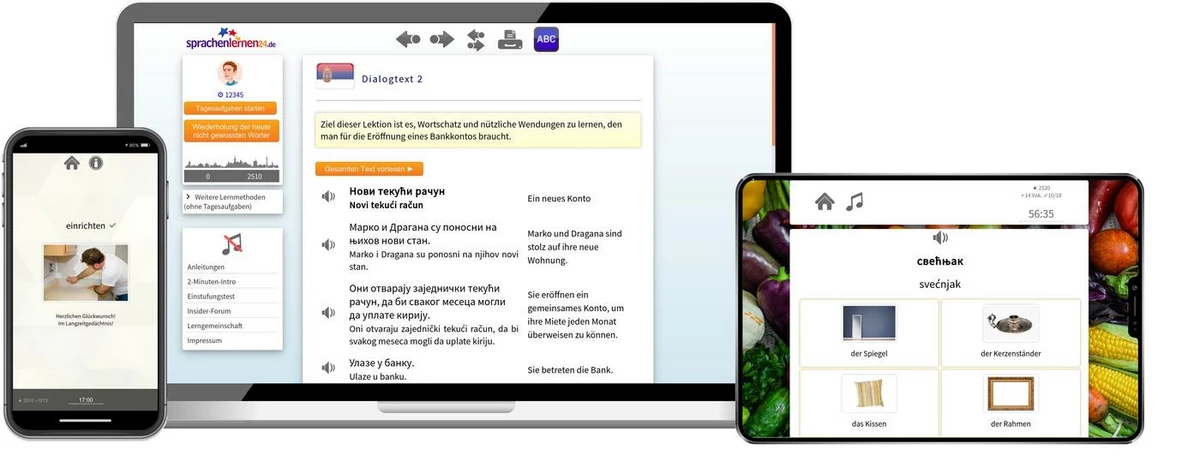 Sprachenlernen24 Online-Sprachkurs Serbisch Screenshot
