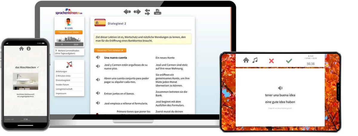 Sprachenlernen24 Online-Sprachkurs Spanisch Screenshot