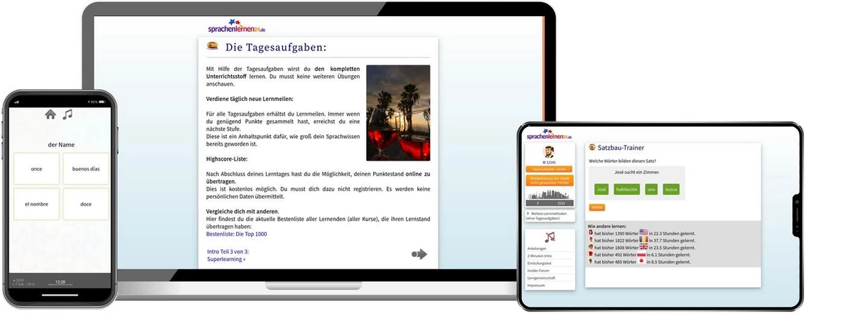 Sprachenlernen24 Online-Sprachkurs Spanisch Screenshot