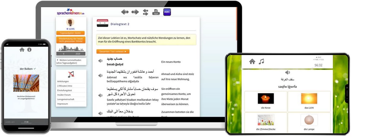 Sprachenlernen24 Online-Sprachkurs Syrisch Screenshot