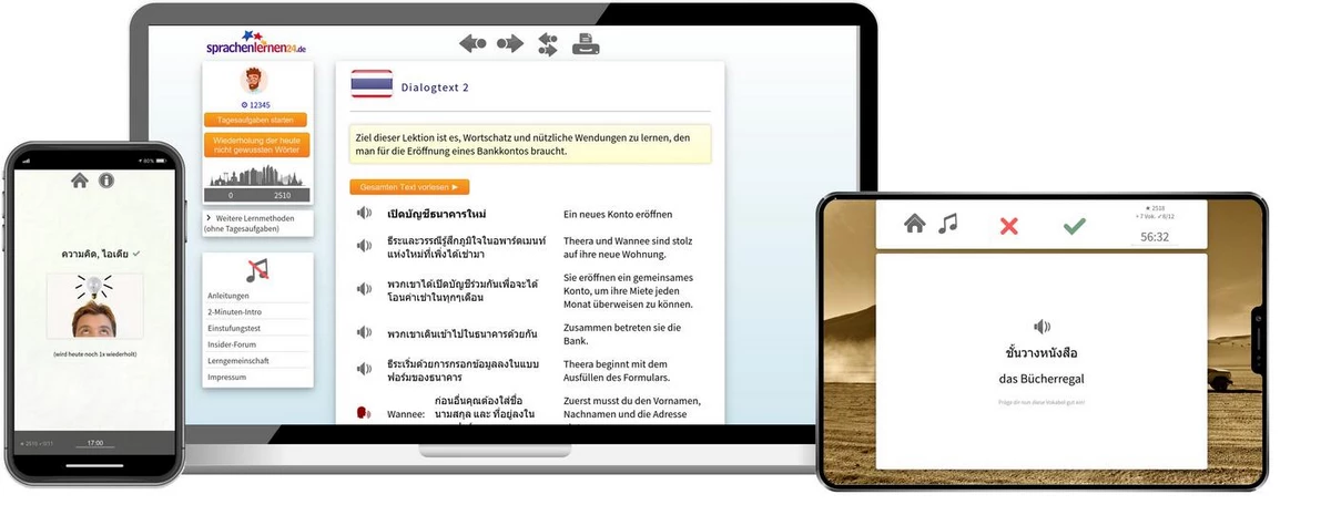 Sprachenlernen24 Online-Sprachkurs Thai Screenshot