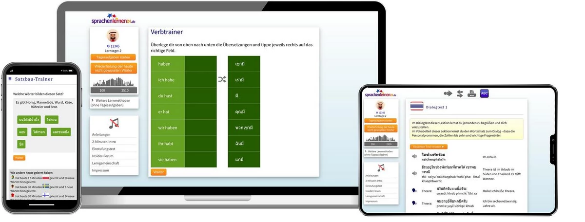 Sprachenlernen24 Online-Sprachkurs Thai Screenshot