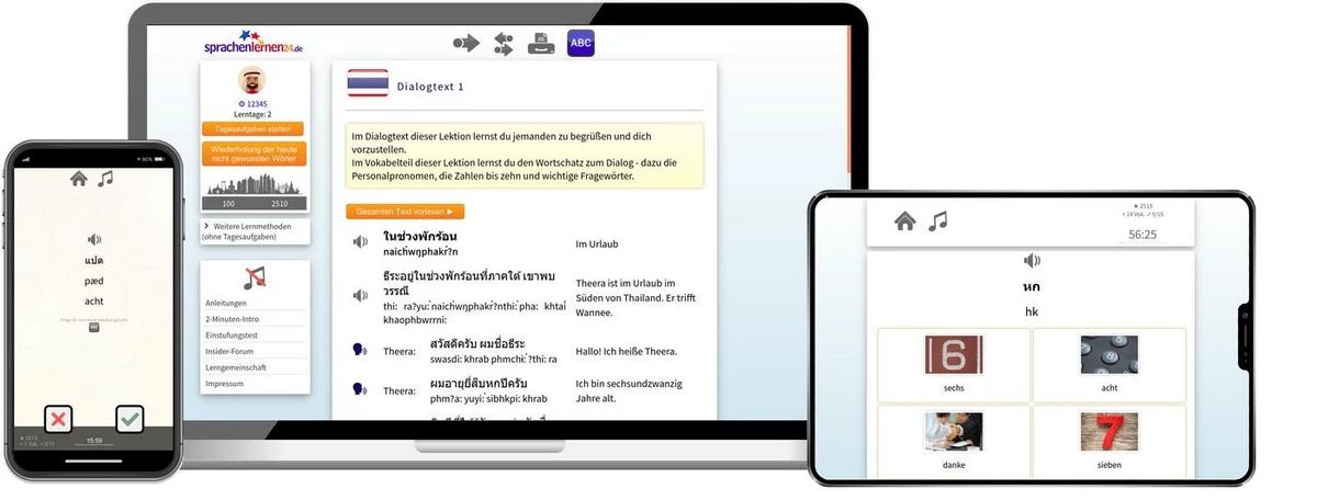 Sprachenlernen24 Online-Sprachkurs Thai Screenshot