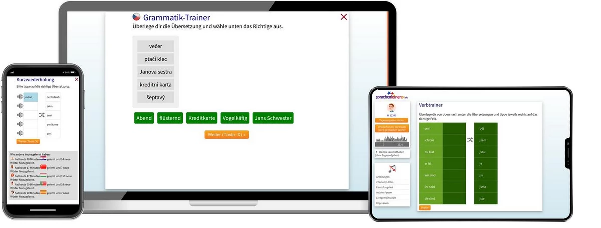 Sprachenlernen24 Online-Sprachkurs Tschechisch Screenshot