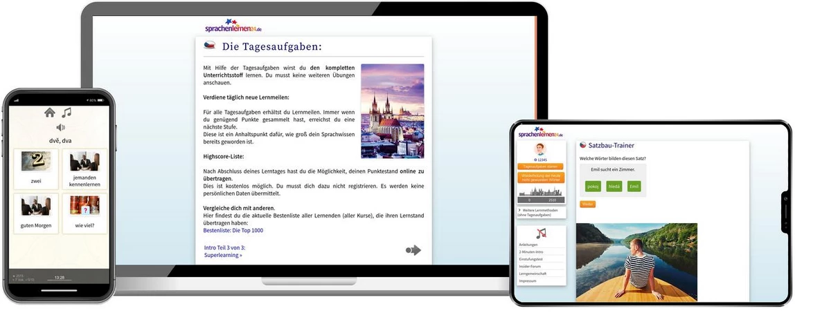 Sprachenlernen24 Online-Sprachkurs Tschechisch Screenshot