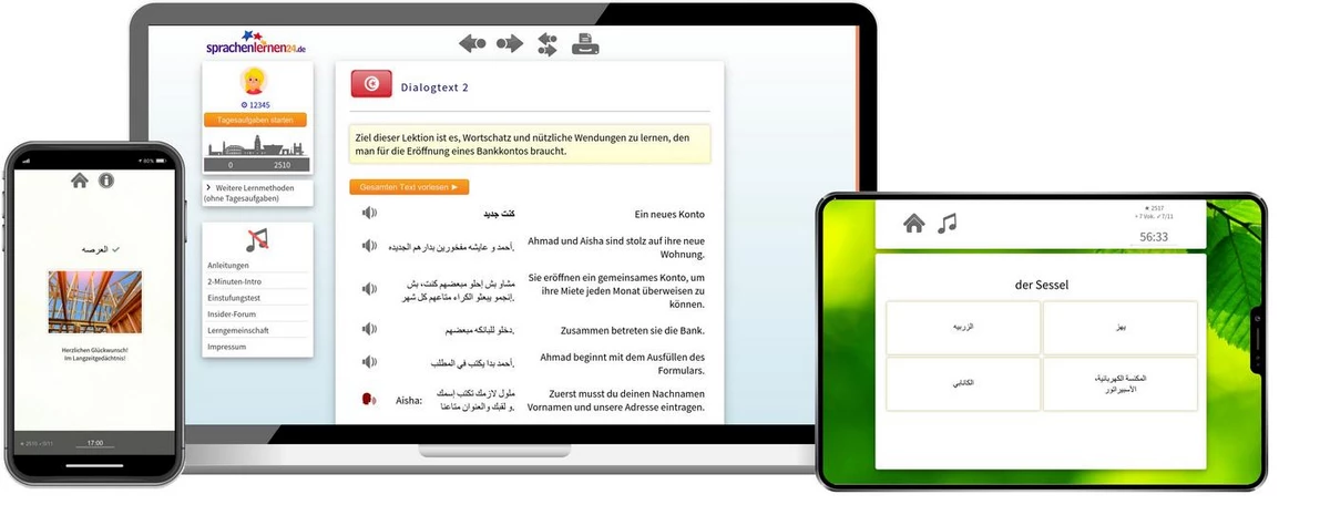 Sprachenlernen24 Online-Sprachkurs Tunesisch Screenshot
