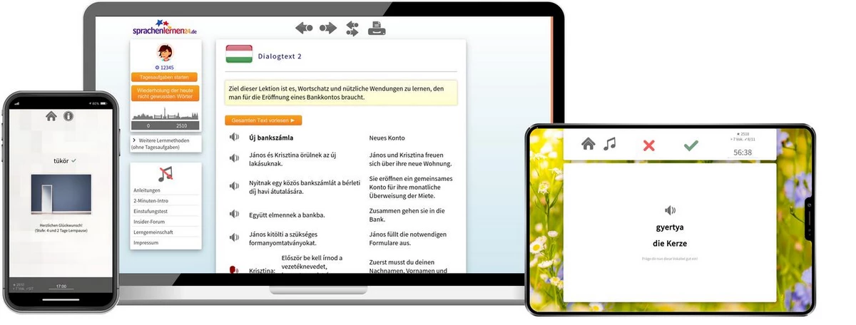 Sprachenlernen24 Online-Sprachkurs Ungarisch Screenshot