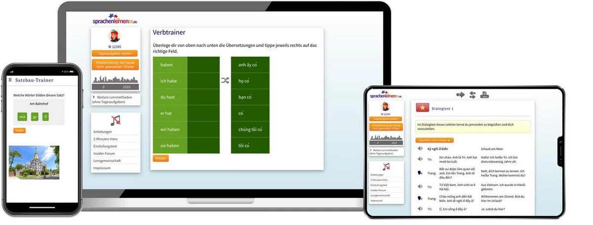 Sprachenlernen24 Online-Sprachkurs Vietnamesisch Screenshot