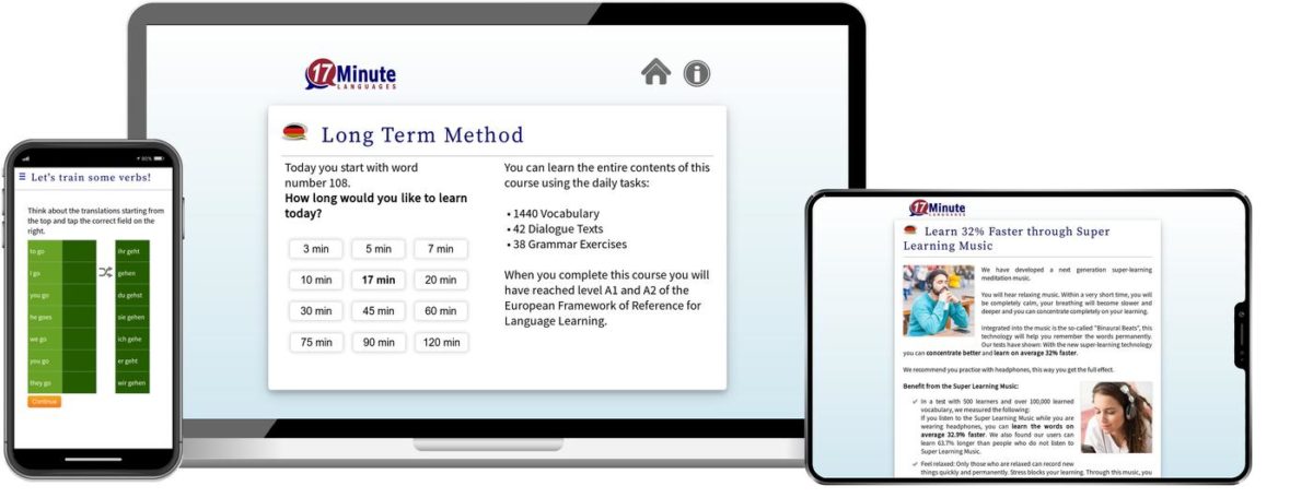 17 Minute Languages Online-Sprachkurs Screenshot