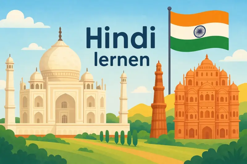 Hindi lernen, Symbolbild, KI-generiert