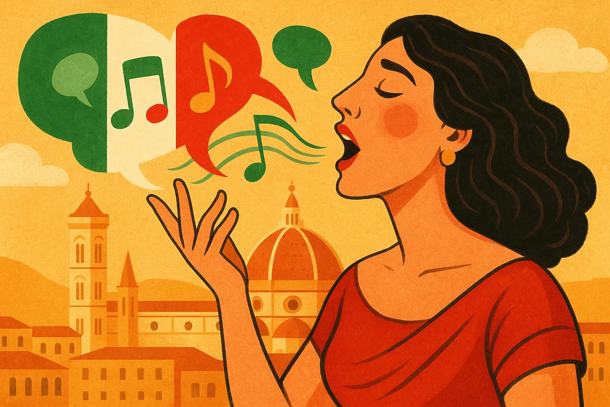 Italienische Sprachmelodie entdecken, Symbolbild, KI-generiert