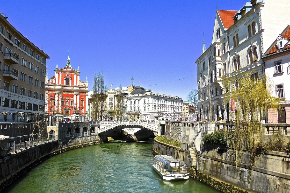 Kanal in Ljubljana, Slowenien. Foto: Pixabay #642872, CC0