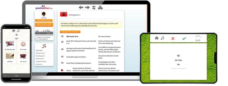 Albanisch Aufbaukurs für Fortgeschrittene Sprachenlernen24 Albanisch Aufbaukurs für Fortgeschrittene Online-Sprachkurs Screenshot