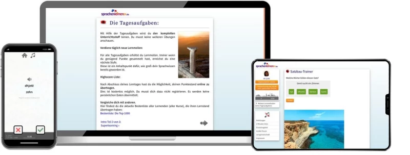 Albanisch Basiskurs für Anfänger Sprachenlernen24 Online-Sprachkurs Albanisch Screenshot