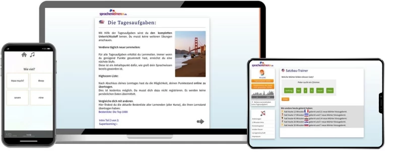 Amerikanisch Basiskurs für Anfänger Sprachenlernen24 Online-Sprachkurs Amerikanisch Screenshot